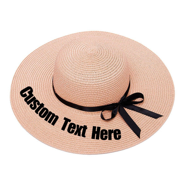 Personalized Embroidered Custom Beach Hat with bow