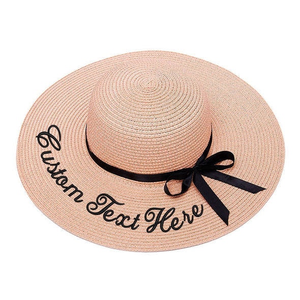 Personalized Embroidered Custom Beach Hat with bow