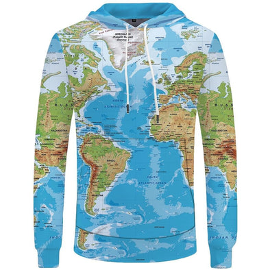 World Map Hoodies  Men